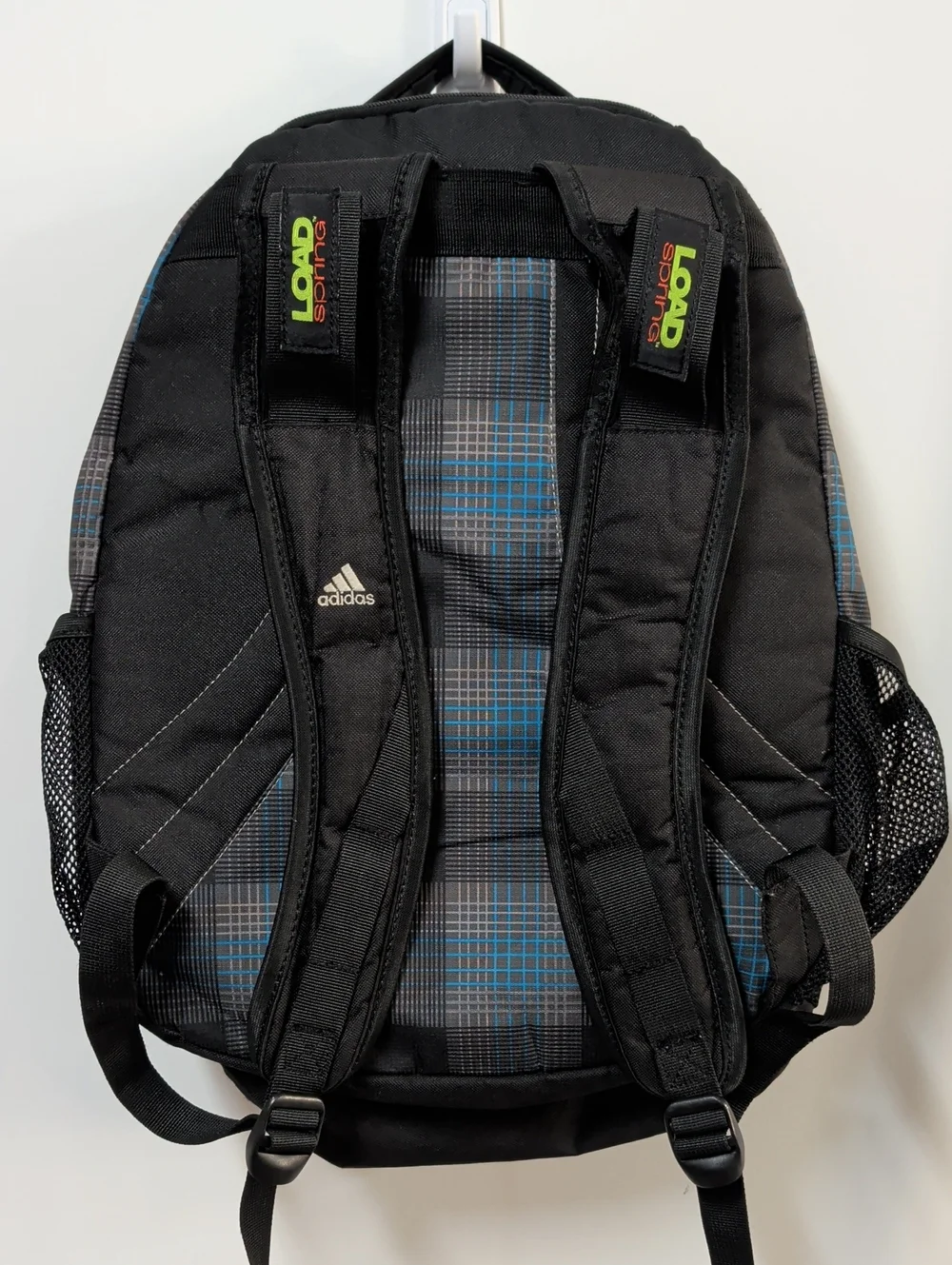 Adidas Black & Blue Plaid LoadSpring Backpack